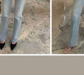 Dark shoes with light pants draw attention to your feet