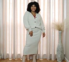 4 stylish and comfortable church outfit ideas for women, Knitted two piece skirt set