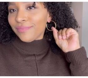 4 stylish and comfortable church outfit ideas for women, Turtleneck detail and gold hoop earrings