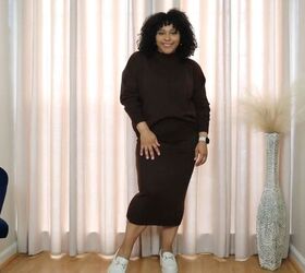 4 stylish and comfortable church outfit ideas for women, 2 piece mocha mousse skirt set
