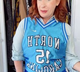 Layering a button-up under a jersey makes the outfit look completely different