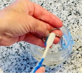 Baby shampoo goes on her jewelry before the toothbrush comes out