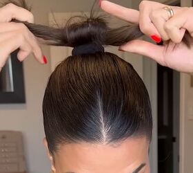 She ties her ponytail in knots before doing this