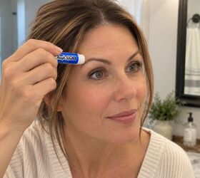 She swipes ChapStick over her eyebrows for this little trick