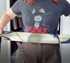 Skip the belt — this folded silk scarf gives a tee and trousers a defined waist