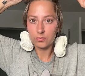 Three socks and one night’s sleep give her soft, bouncy curls without a curling iron