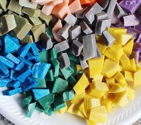 Chop different-colored soaps into small pieces to make something so cool for your bathroom