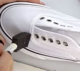 She uses a foam brush to paint water onto her shoes and then does something truly breathtaking!