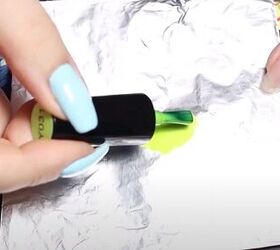 The reason she puts nail polish on foil before doing her nails