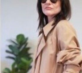 Before the chill hits, she makes her old trench coat look brand new