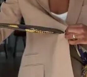 The simple way to dress up a blazer using a scarf