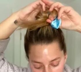 Loop your hair through a scrunchie before bed — then leave it alone