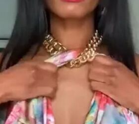 The unexpected way she turns a scarf and necklace into a wearable top