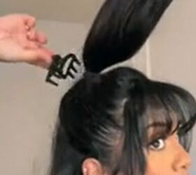 She pulls her ponytail straight up and clips it in a way you've probably never tried