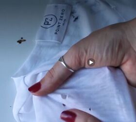 The unusual thing she does to her white shirt before wearing it