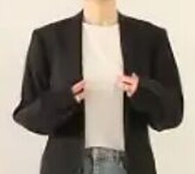 This hair tie trick changes how an oversized blazer sits