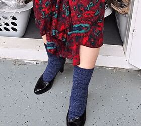 Why she squeezes her heels on over thick socks