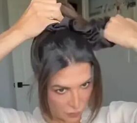 This scrunchie-hiding trick makes a messy bun look way better