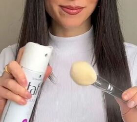 Why she sprays hairspray onto a makeup brush, not her hair